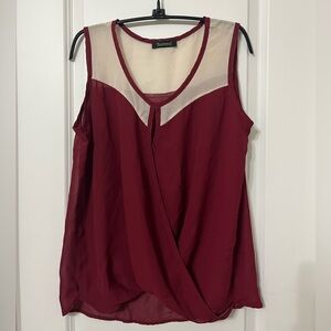 Burgundy Sleeveless Top